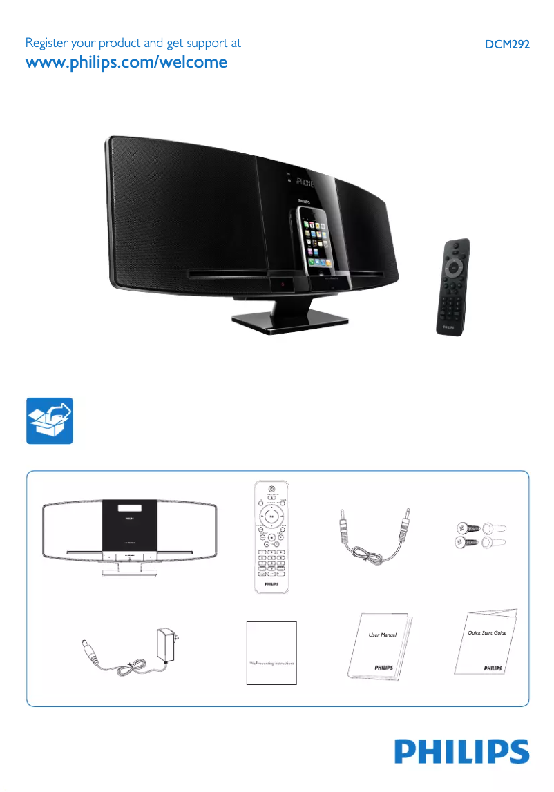 Page n°1 - Guide de démarrage rapide Philips DCM292