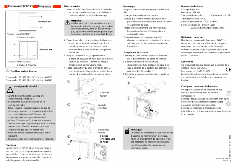 Page n°1 - Manuel utilisateur Marantec Command 170 Easywave