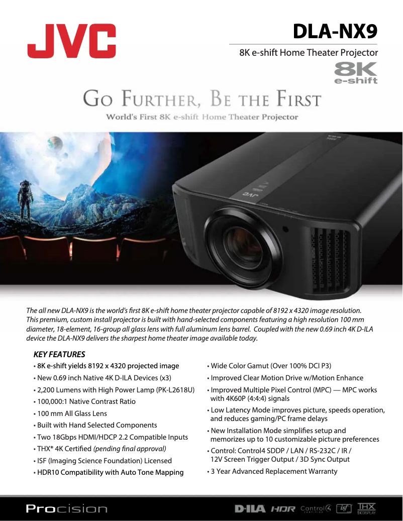 Page 1 de la notice Manuel utilisateur JVC DLA-NX9R