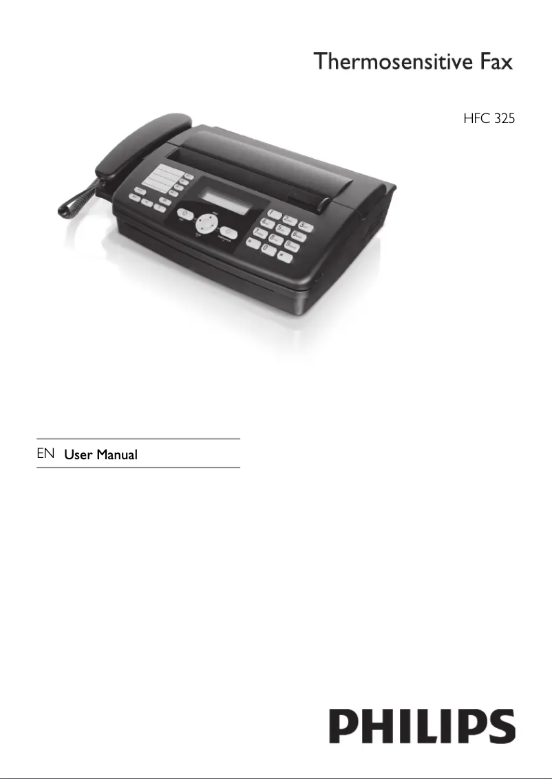 Page 1 de la notice Manuel utilisateur Philips Thermosensitive Fax HFC325
