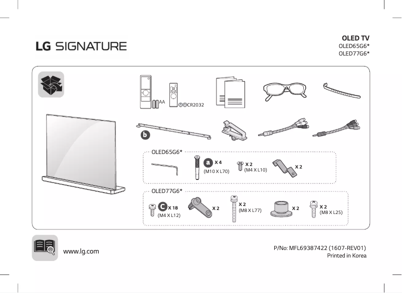 Page n°1 - Manuel utilisateur LG OLED 77G6V