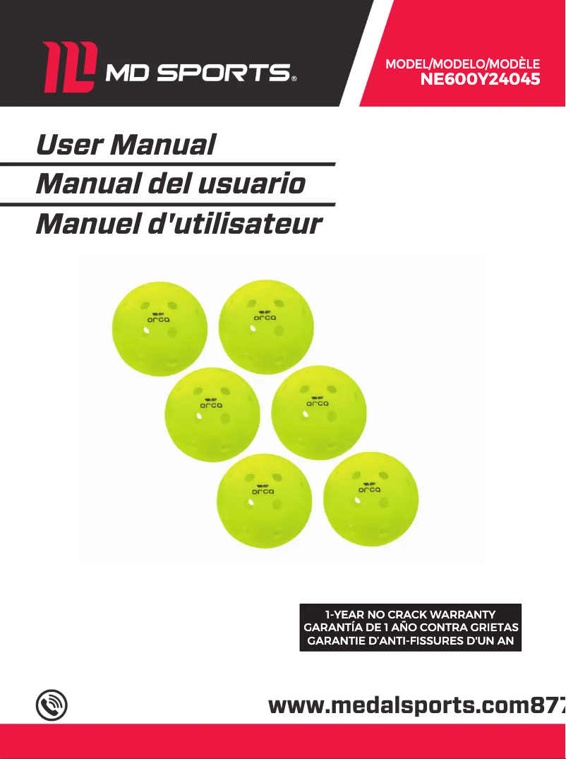 Page n°1 - Manuel utilisateur ORCA NE600Y24045