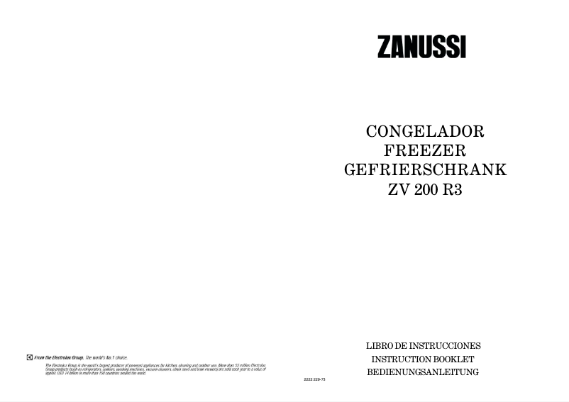 Page n°1 - Manuel utilisateur Zanussi ZV 200 R3