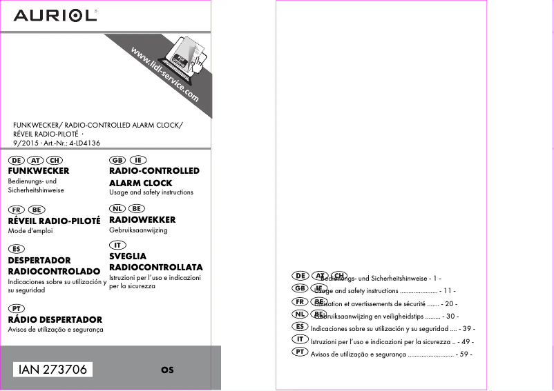 Página 1 del manual Manual de usuario Auriol 4-LD4136 IAN 273706