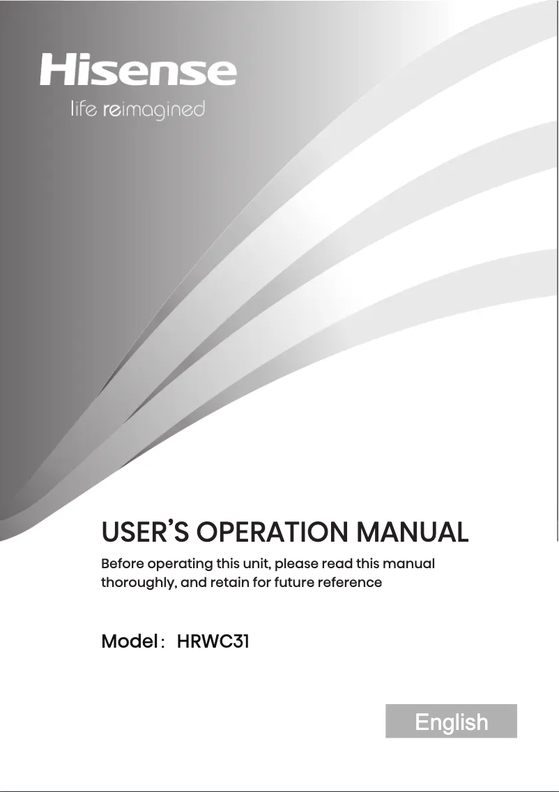 Image de la première page du manuel de l'appareil HRWC31