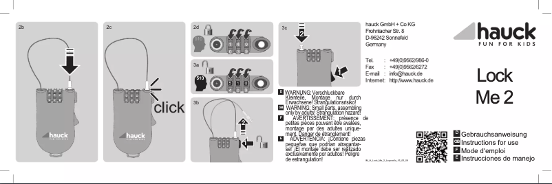Page n°1 - Manuel utilisateur Hauck Lock Me 2