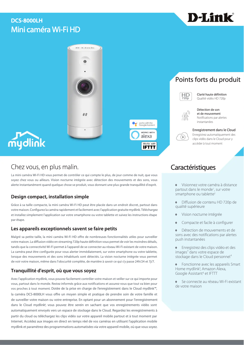 Página 1 del manual Ficha técnica D-Link DCS-8000LH