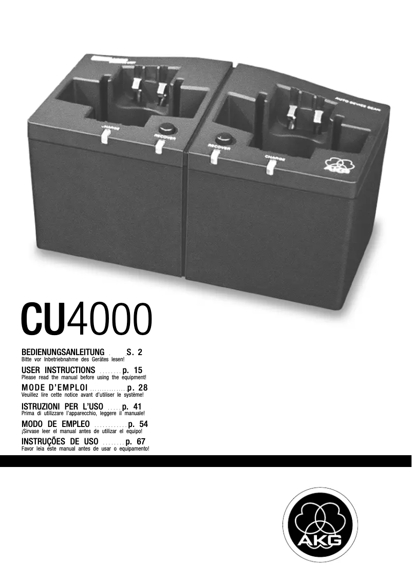 Page n°1 - Manuel utilisateur AKG CU4000