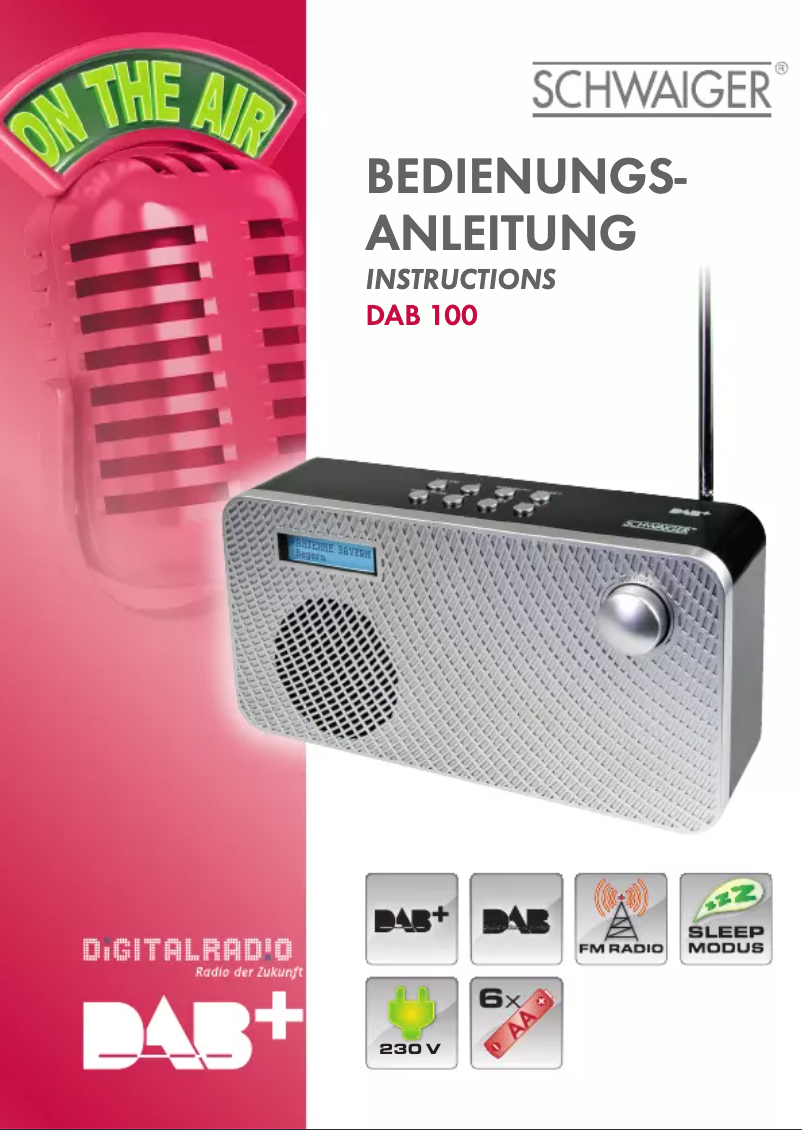 Page n°1 - Manuel utilisateur Schwaiger DAB 100