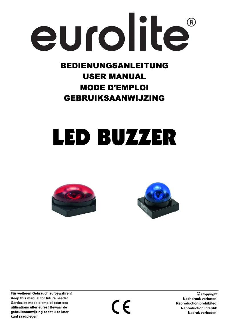 Page 1 de la notice Manuel utilisateur Eurolite LED Buzzer