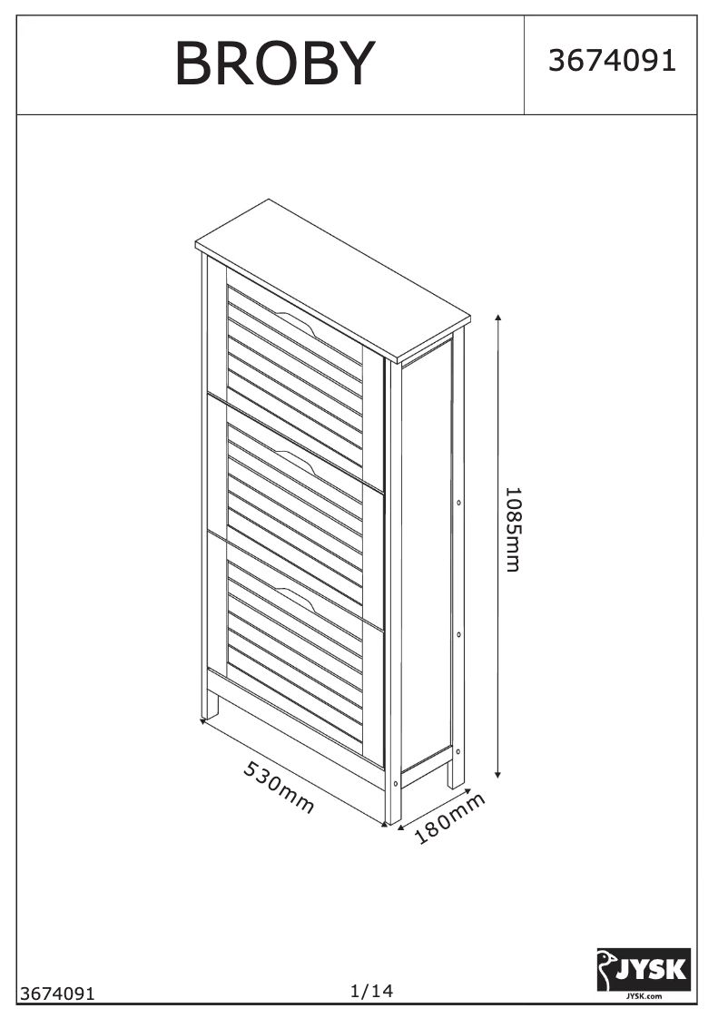 Página 1 del manual Manual de usuario JYSK Broby (53x109x18)
