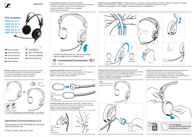 Page 1 de la notice Manuel utilisateur Sennheiser HME 46-3-II