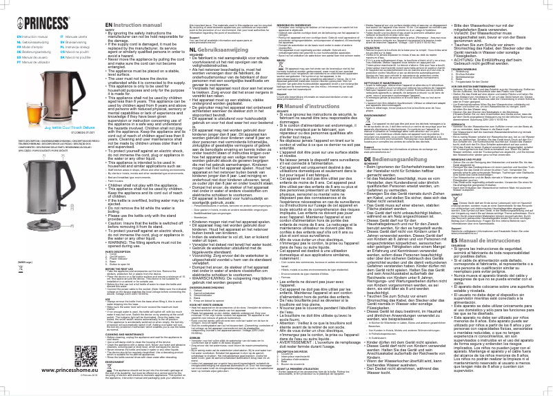 Page 1 de la notice Manuel utilisateur Princess Safe Touch 236024