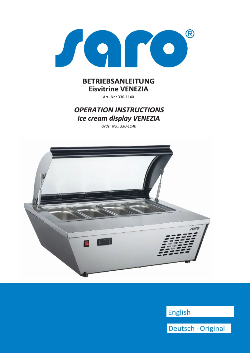 Página 1 del manual Manual de usuario Saro Venezia 330-1140