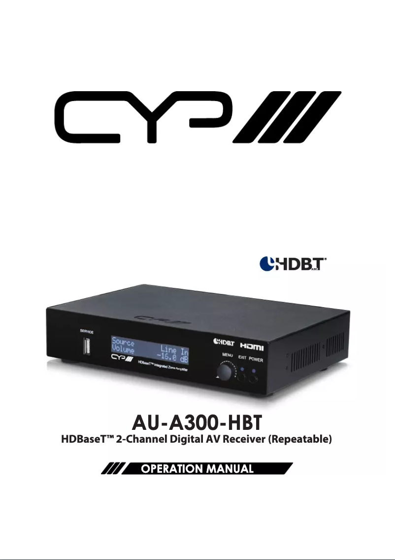 Page n°1 - Manuel utilisateur CYP AU-A300-HBT