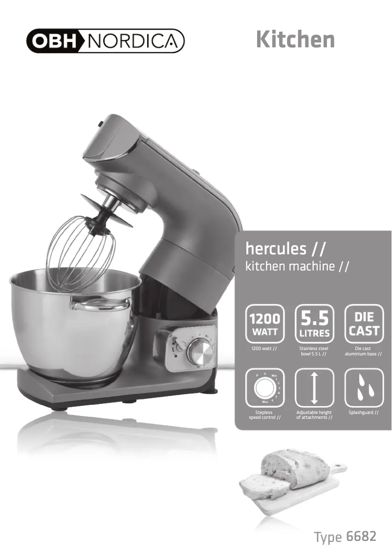 Page 1 de la notice Manuel utilisateur OBH Nordica Hercules 6684