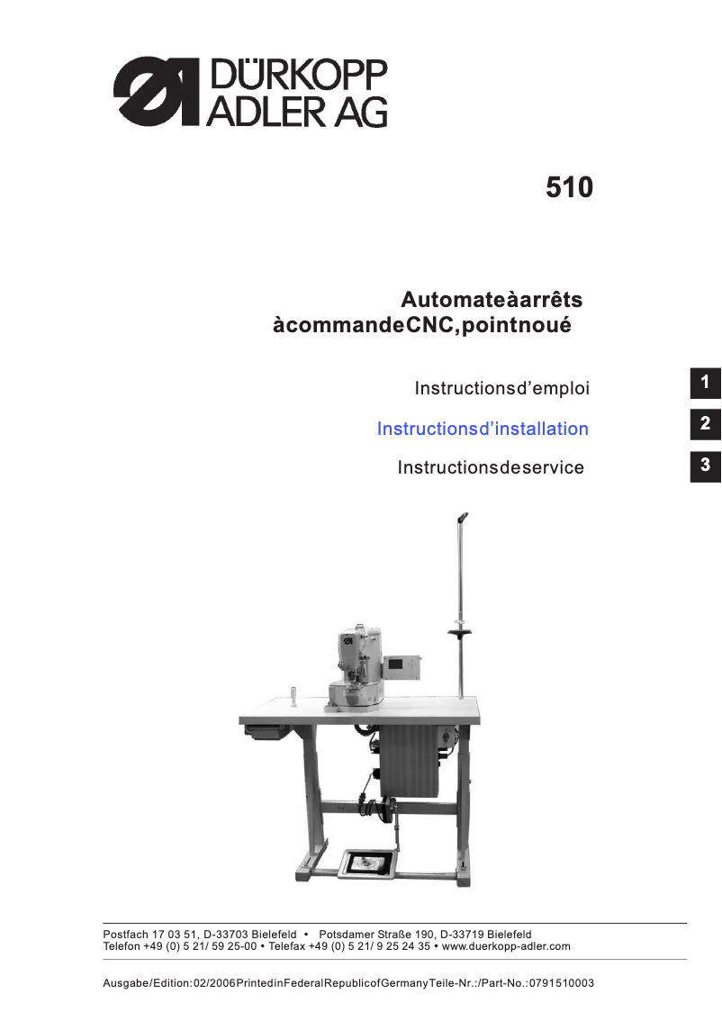 Image de la première page du manuel de l'appareil 510