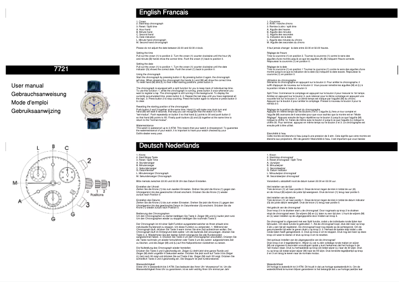 Page n°1 - Manuel utilisateur Davis 7721