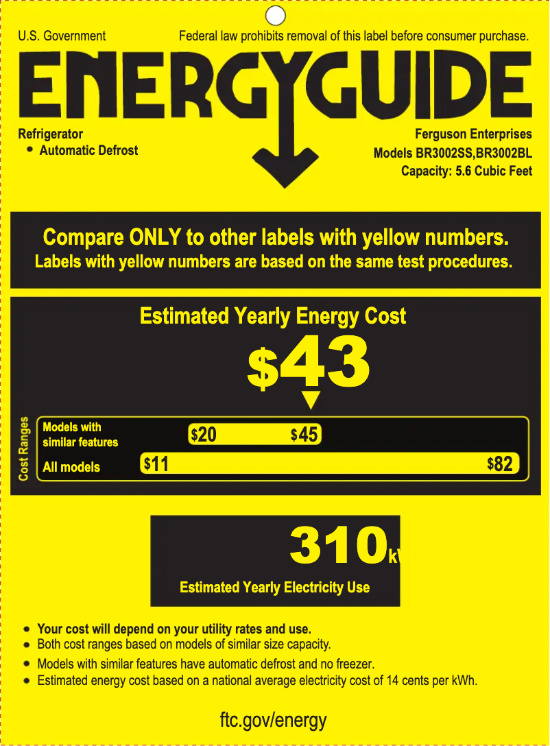 Page n°1 - Label énergétique EdgeStar KC3000BTWIN