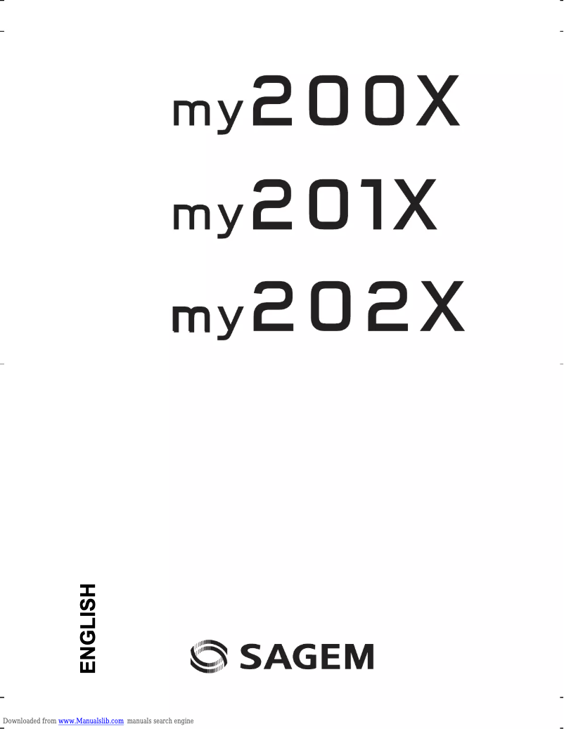 Page n°1 - Manuel utilisateur Sagem MY202X