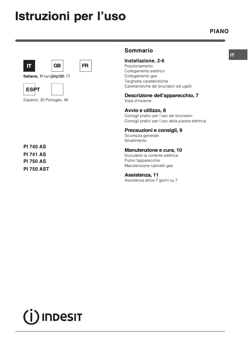 Image de la première page du manuel de l'appareil PI 750 AST (AV)