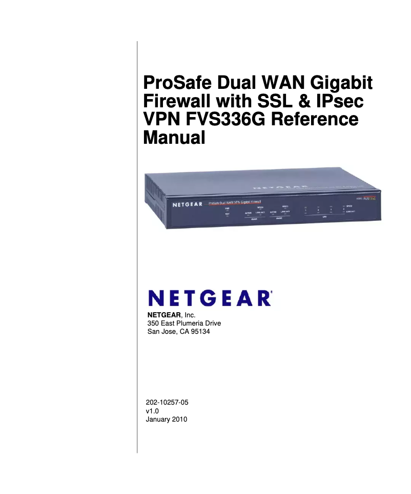 Page 1 de la notice Manuel utilisateur Netgear FVS336G