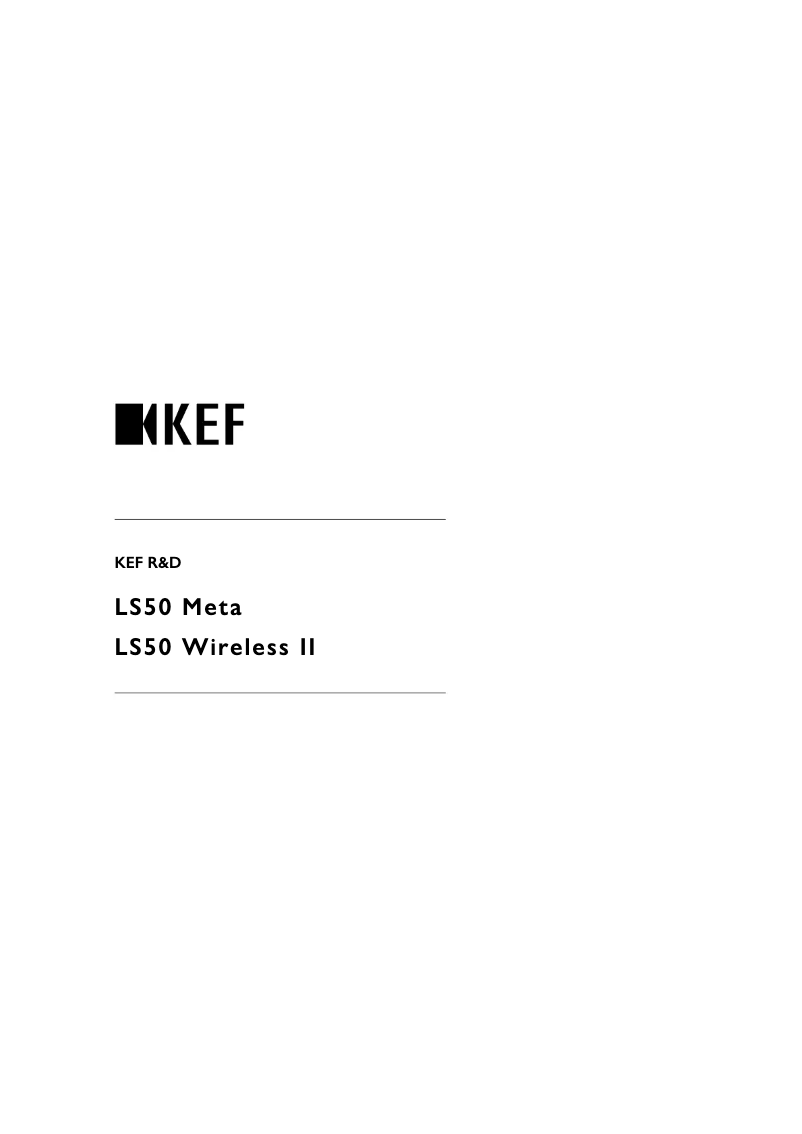 Page n°1 - Manuel utilisateur KEF LS50C