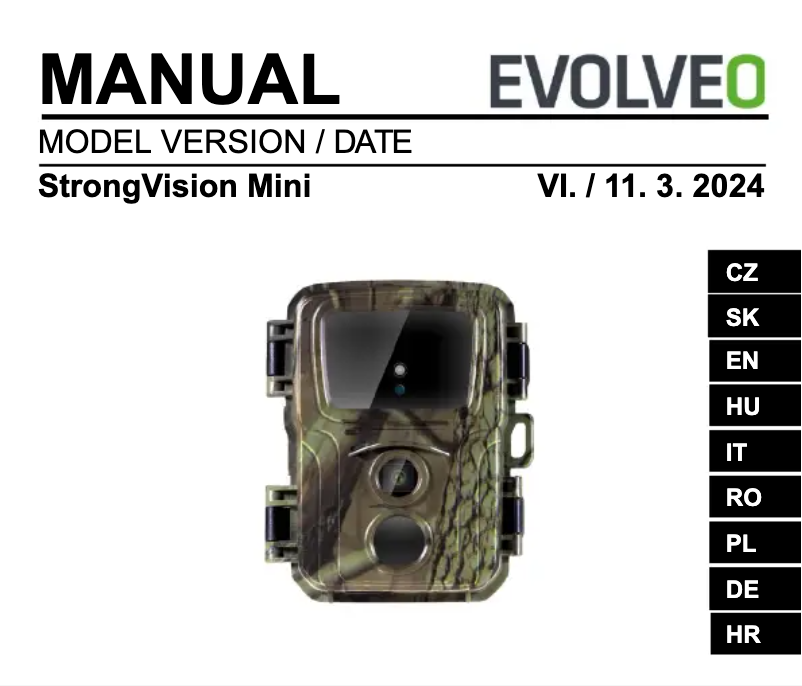 Page 1 de la notice Manuel utilisateur Evolveo StrongVision Mini