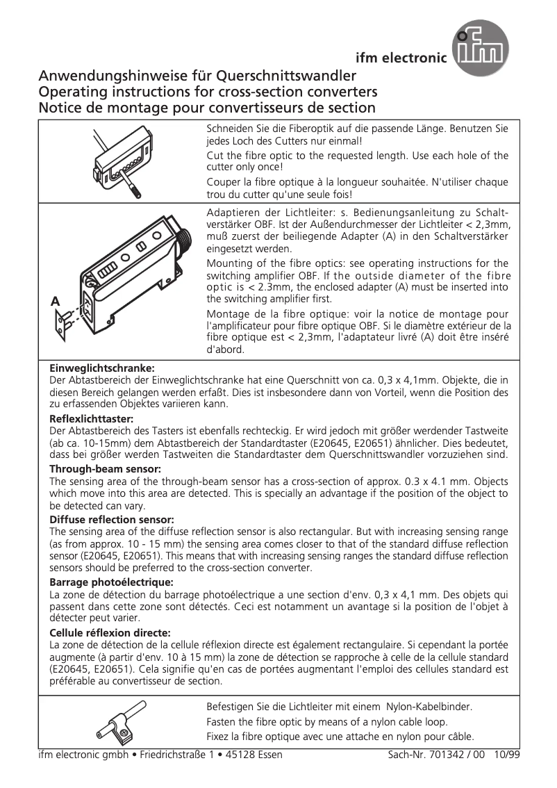 Page n°1 - Manuel utilisateur IFM E20758