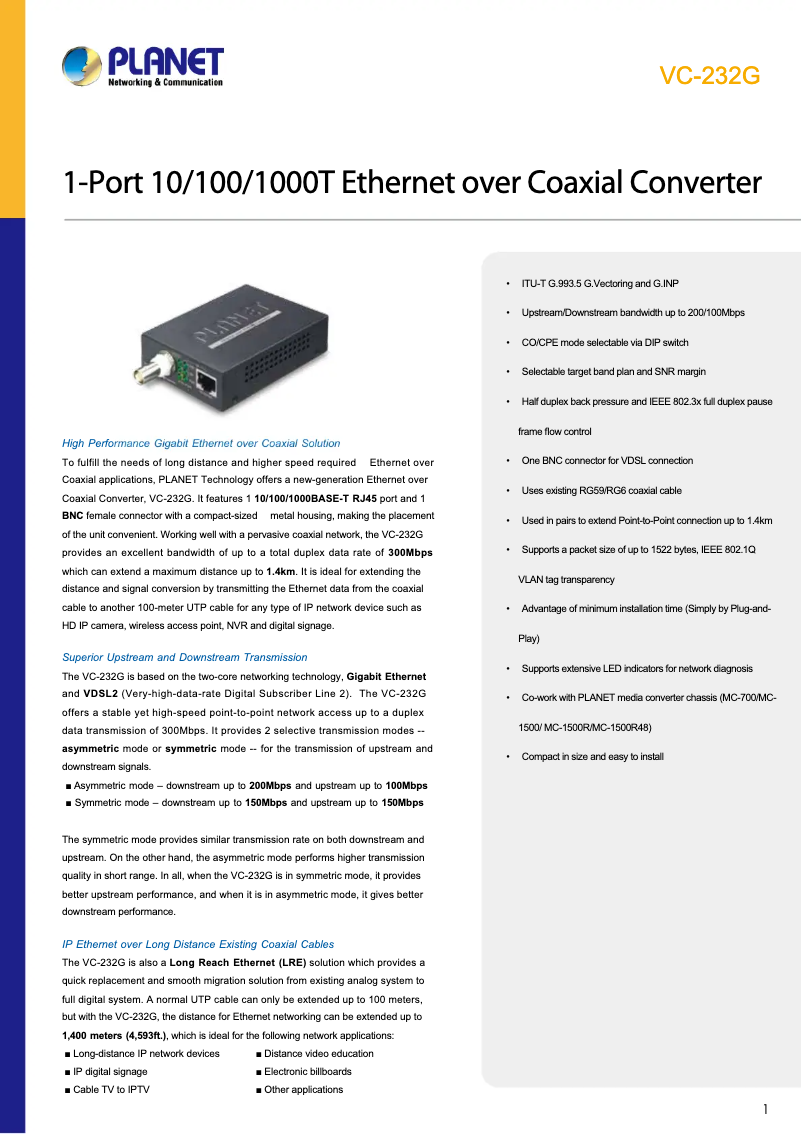 Image de la première page du manuel de l'appareil VC-232G