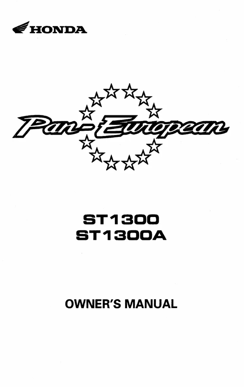 Page 1 de la notice Manuel utilisateur Honda Pan-European ST1300 (2002)