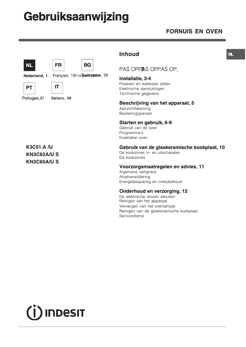 Page n°1 - Manuel utilisateur Indesit KN3C62A(W)/U S