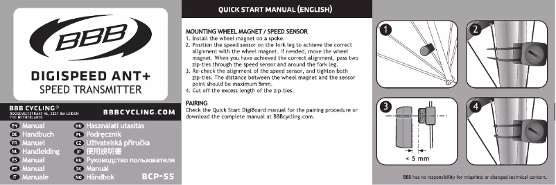 Página 1 del manual Manual de usuario BBB DigiSpeed ANT+ BCP-55