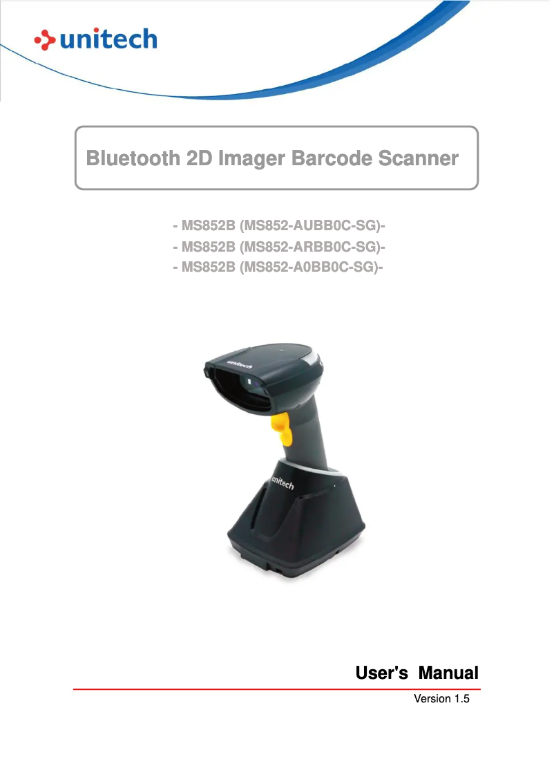 Page 1 of the manual User Manual Unitech MS852B