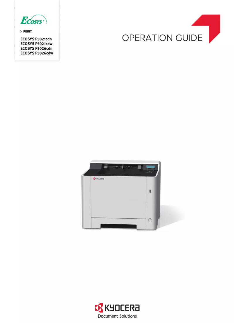 Page 1 de la notice Manuel utilisateur Kyocera ECOSYS P5021cdw/KL3