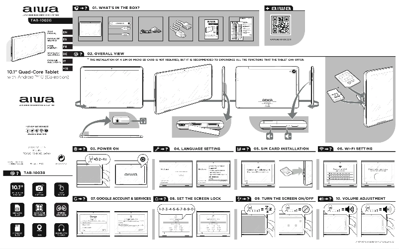 Image de la première page du manuel de l'appareil TAB-1003G
