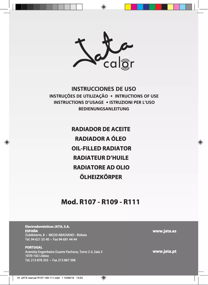 Page n°1 - Manuel utilisateur Jata R107