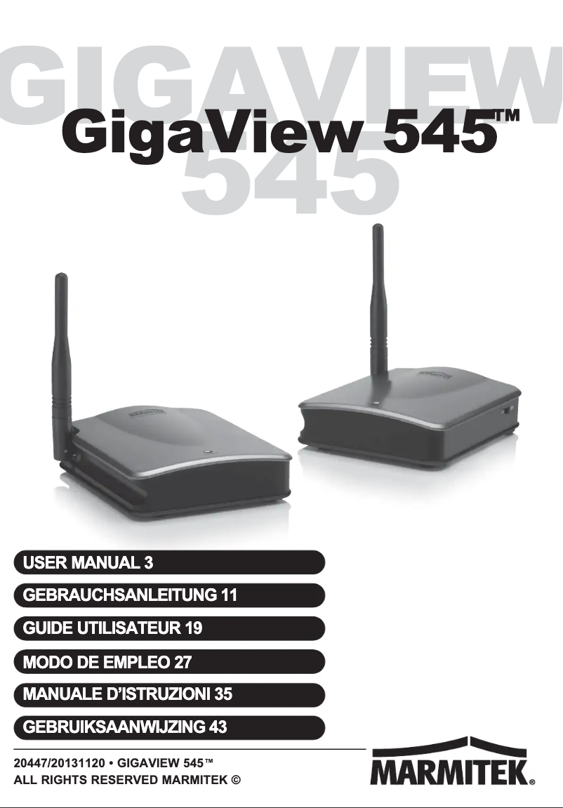 Image de la première page du manuel de l'appareil GigaView 545