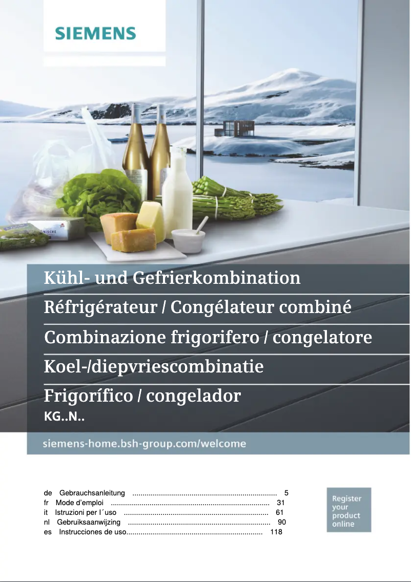 Page n°1 - Manuel utilisateur Siemens KG39NAI45