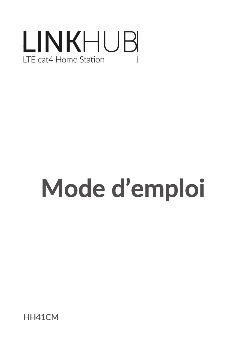Page 1 de la notice Manuel utilisateur Alcatel LinkHub HH41