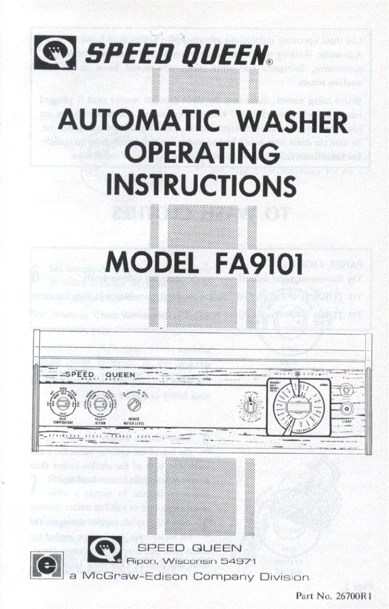 Image de la première page du manuel de l'appareil FA9101