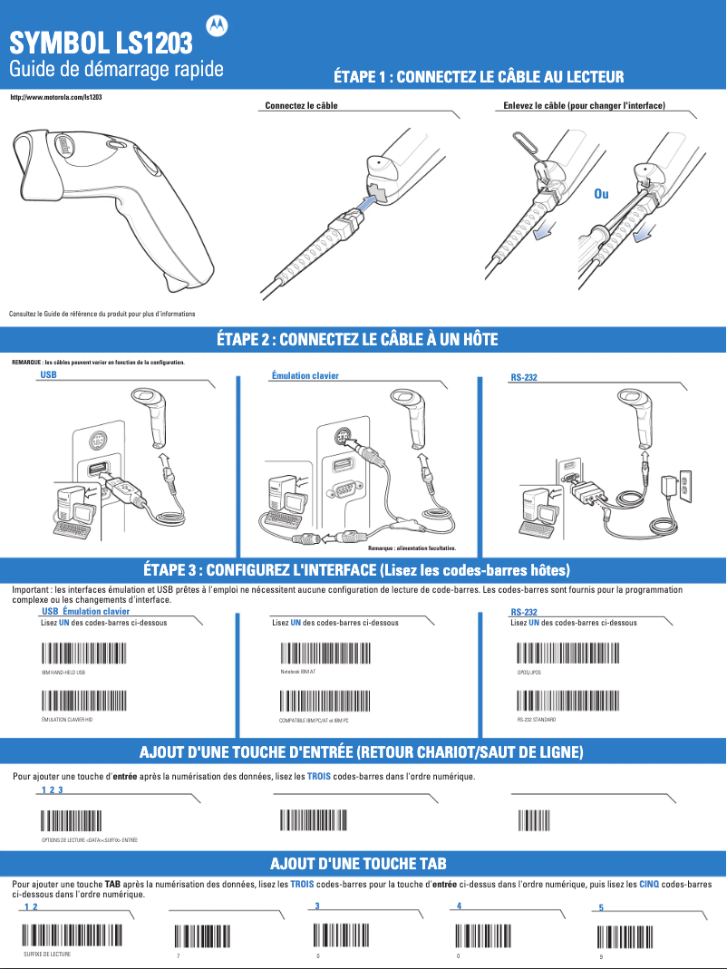 Page n°1 - Manuel utilisateur Zebra LS1203