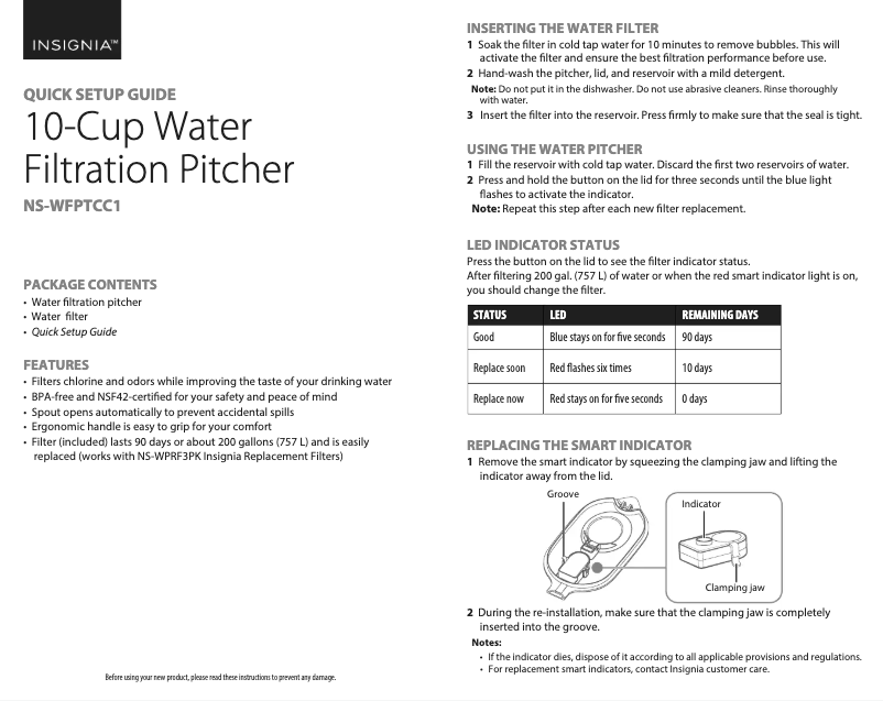 Página 1 del manual Manual de usuario Insignia NS-WFPTCC1