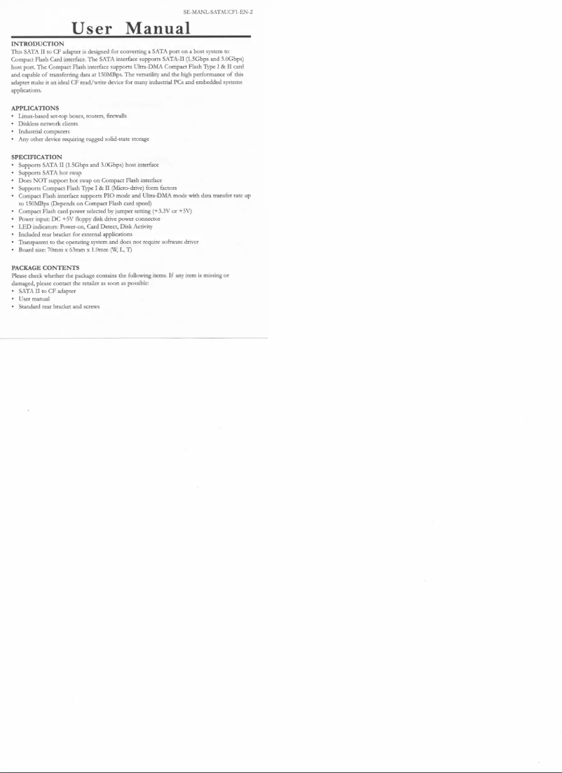 Image de la première page du manuel de l'appareil SD-ADA40001