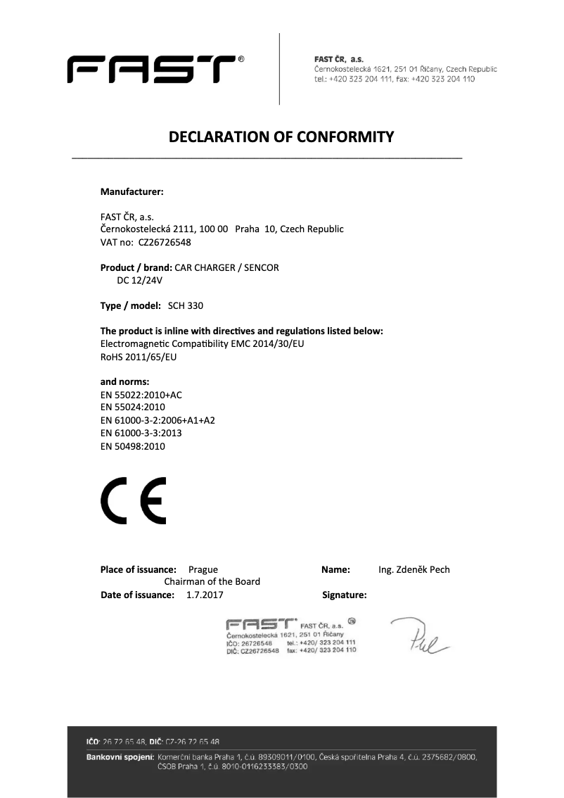 Page 1 of the manual User Manual Sencor SCH 330