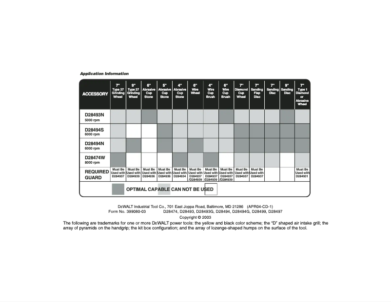 Page n°1 - Manuel d'utilisation et d'entretien DeWalt D28499X