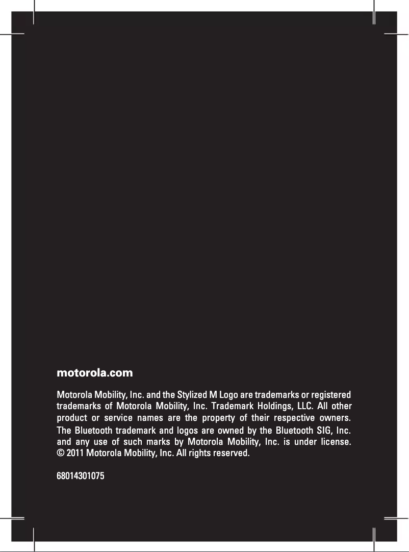 Page n°1 - Manuel utilisateur Motorola TX500