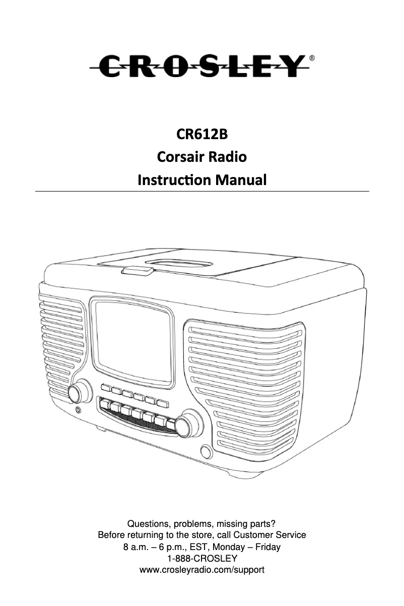 Page 1 de la notice Manuel utilisateur Crosley CR612B
