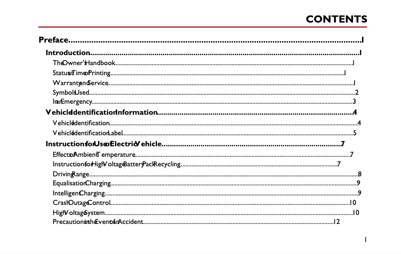 Page n°1 - Manuel utilisateur MG ZS EV (2019)