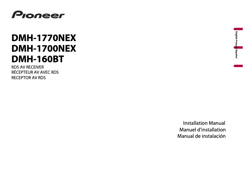 Page n°1 - Guide d'installation Pioneer DMH-1700NEX